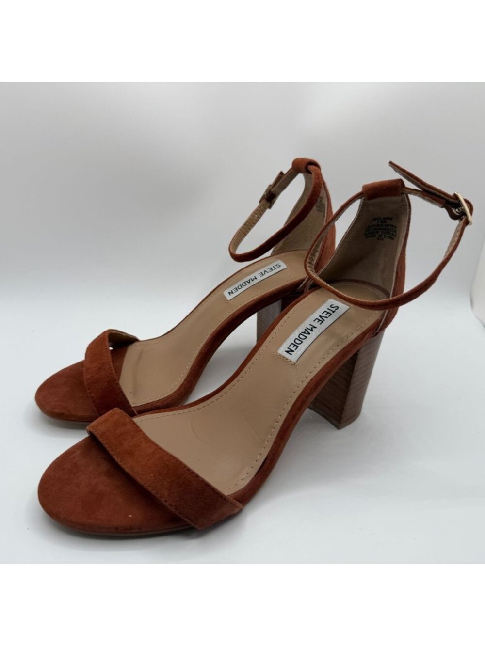 Steve Madden Declair Block Heeled Sandals Women Size 7.5W Brown